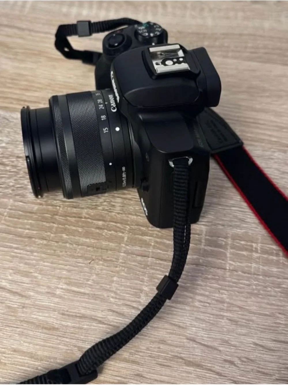 Canon Black Mirrorless Camera with Black Lens